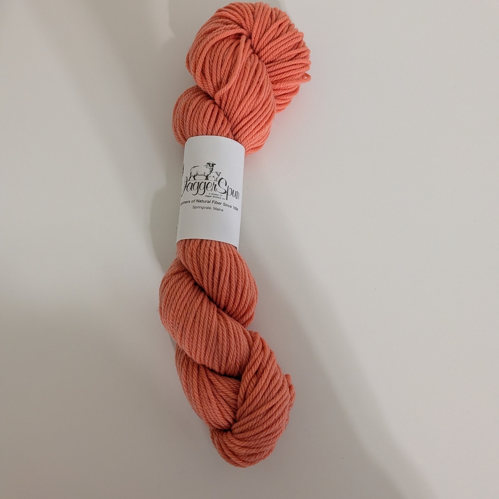 JaggerSpun Maine Line Wool Yarn Skein Coral Pink Worsted Weight Natural Fiber